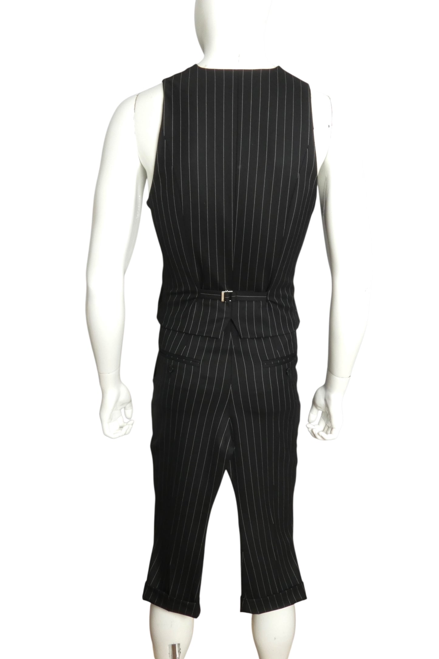 MOSCHINO COUTURE- 2018 Black Pinstripe Long Vest, Size XS