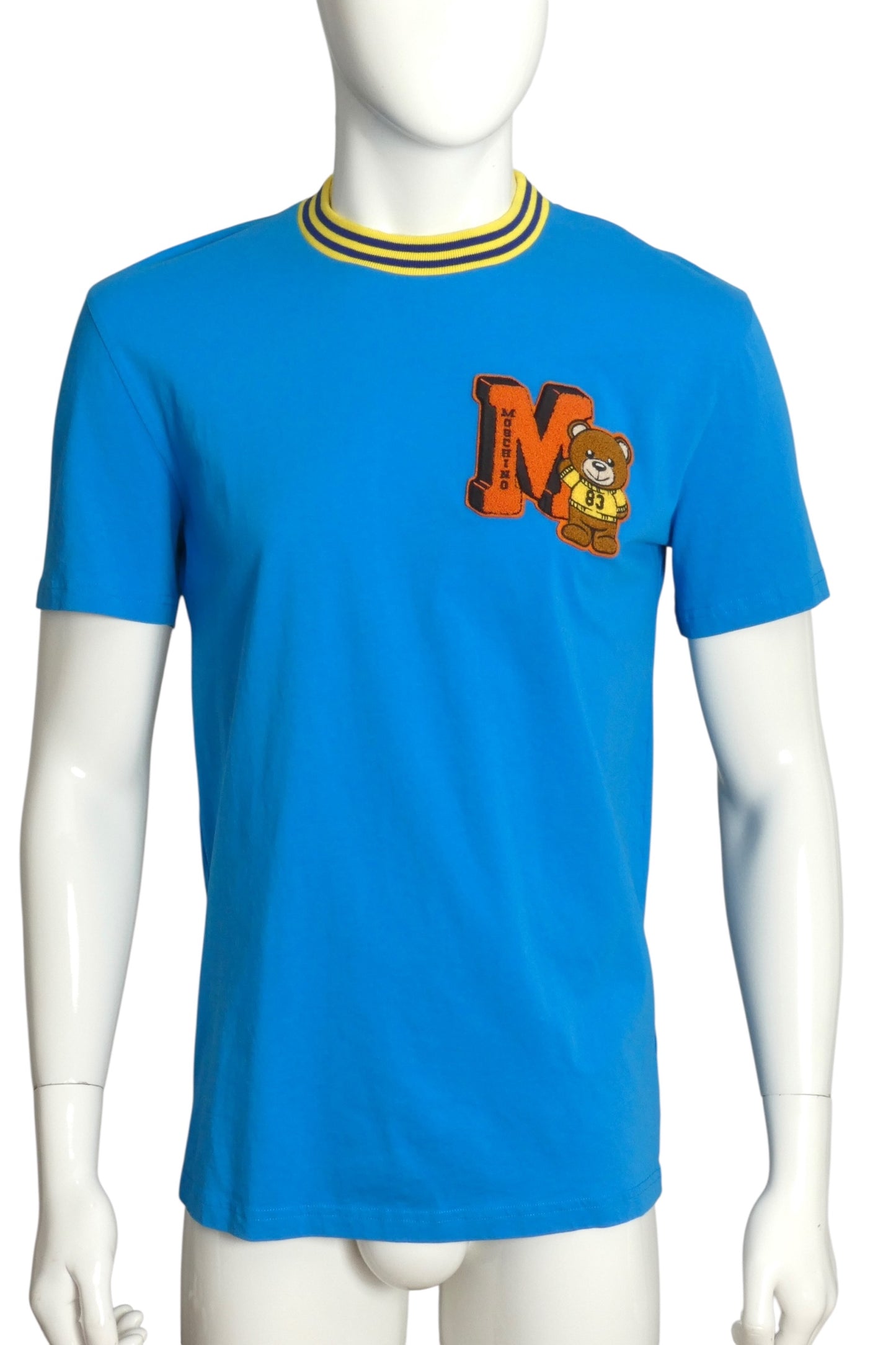 MOSCHINO COUTURE- 2022 Blue Letterman T-Shirt, Size Medium