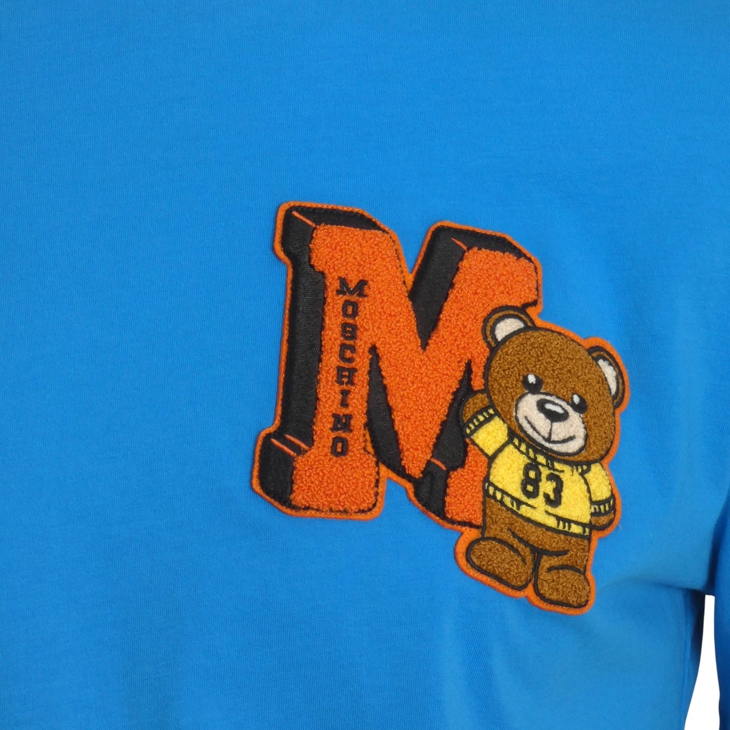 MOSCHINO COUTURE- 2022 Blue Letterman T-Shirt, Size Medium