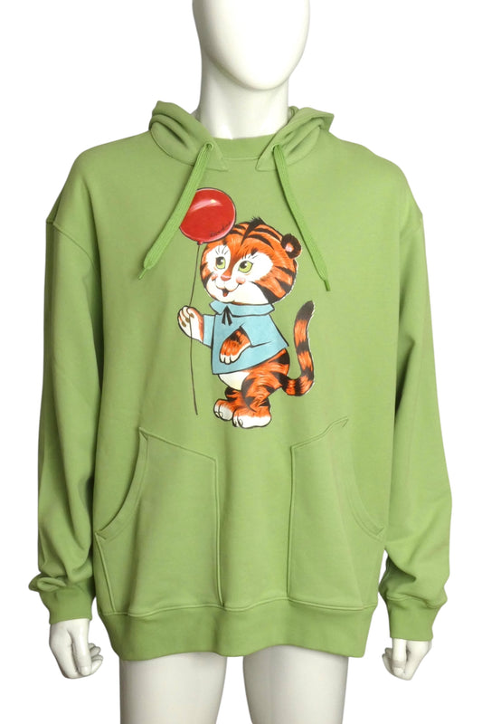 MOSCHINO COUTURE- NWT 2022 Baby Tiger Screen Print Hoodie, Size Large