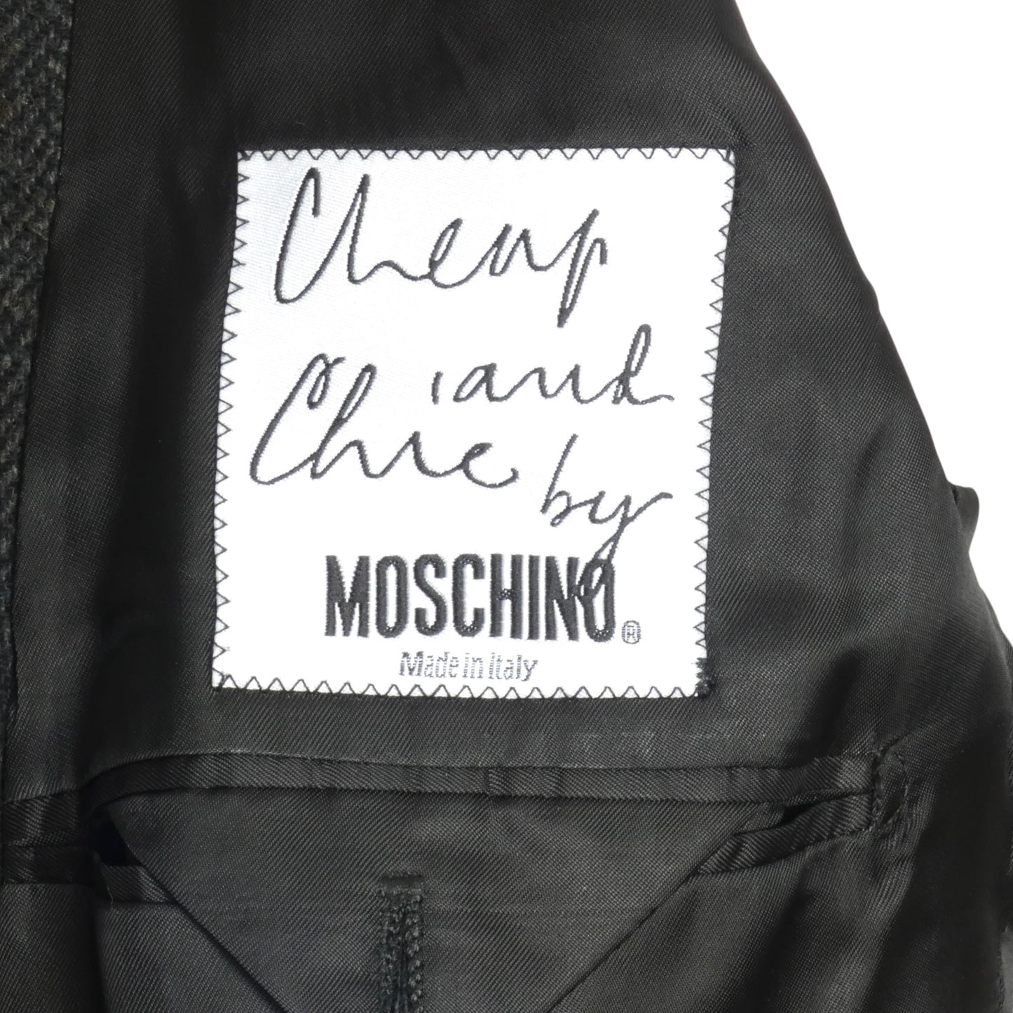 CHEAP & CHIC MOSCHINO- 1990s Wool Flannel Stripe Blazer, Size XL