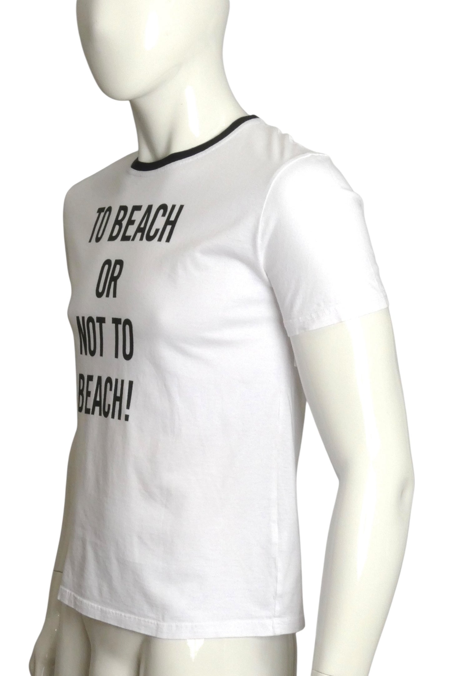 MOSCHINO SWIM- "To Beach or Not To Beach" T-Shirt, Size Medium