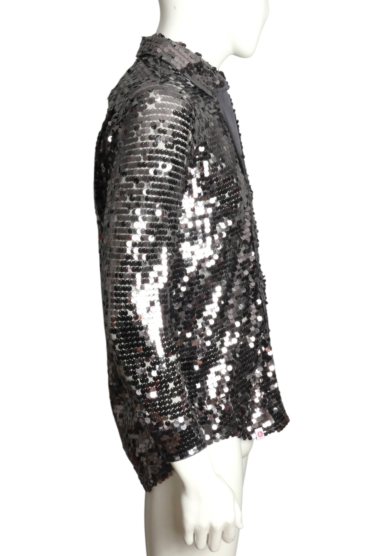 CHARLES JEFFREY LOVERBOY- Silver Sequin Shirt, Size Small