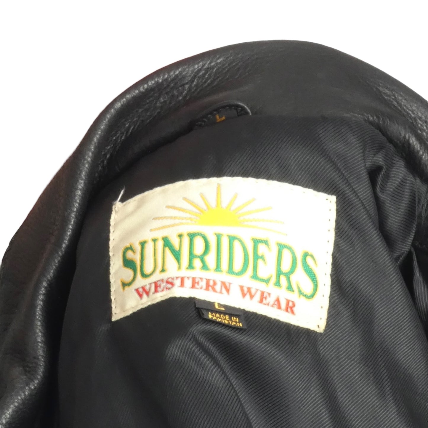 1980s NWT Black Leather Bead & Fringe Jacket, Size Large