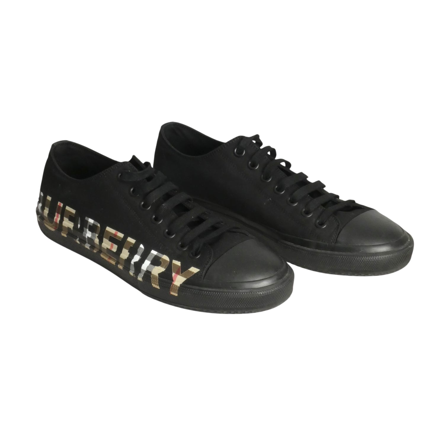 BURBERRY-2021 Black Canvas Sneakers, Size 44