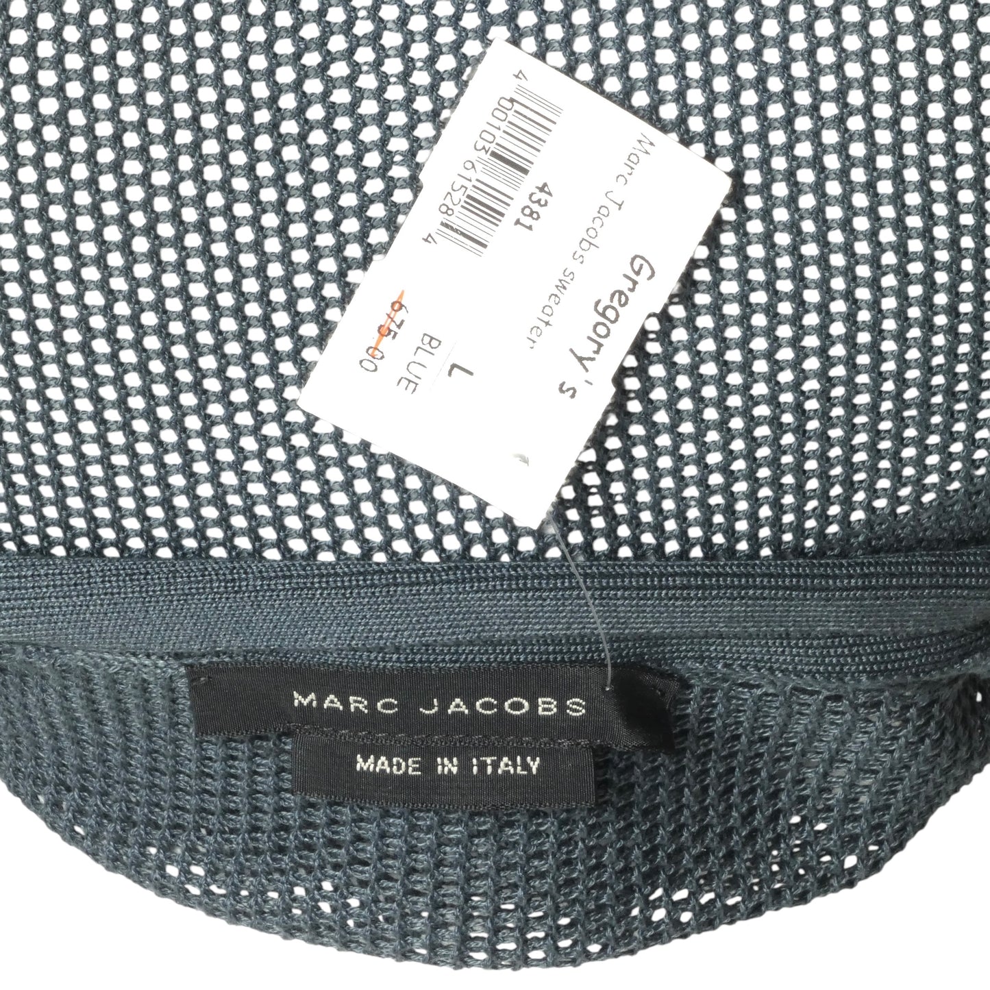 MARC JACOBS- NWT Grey Cotton Fishnet Cardigan, Size XL