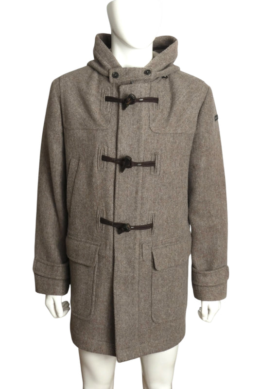 MAESTRAMI- NWT Brown Wool Hooded Coat, Size 2XL