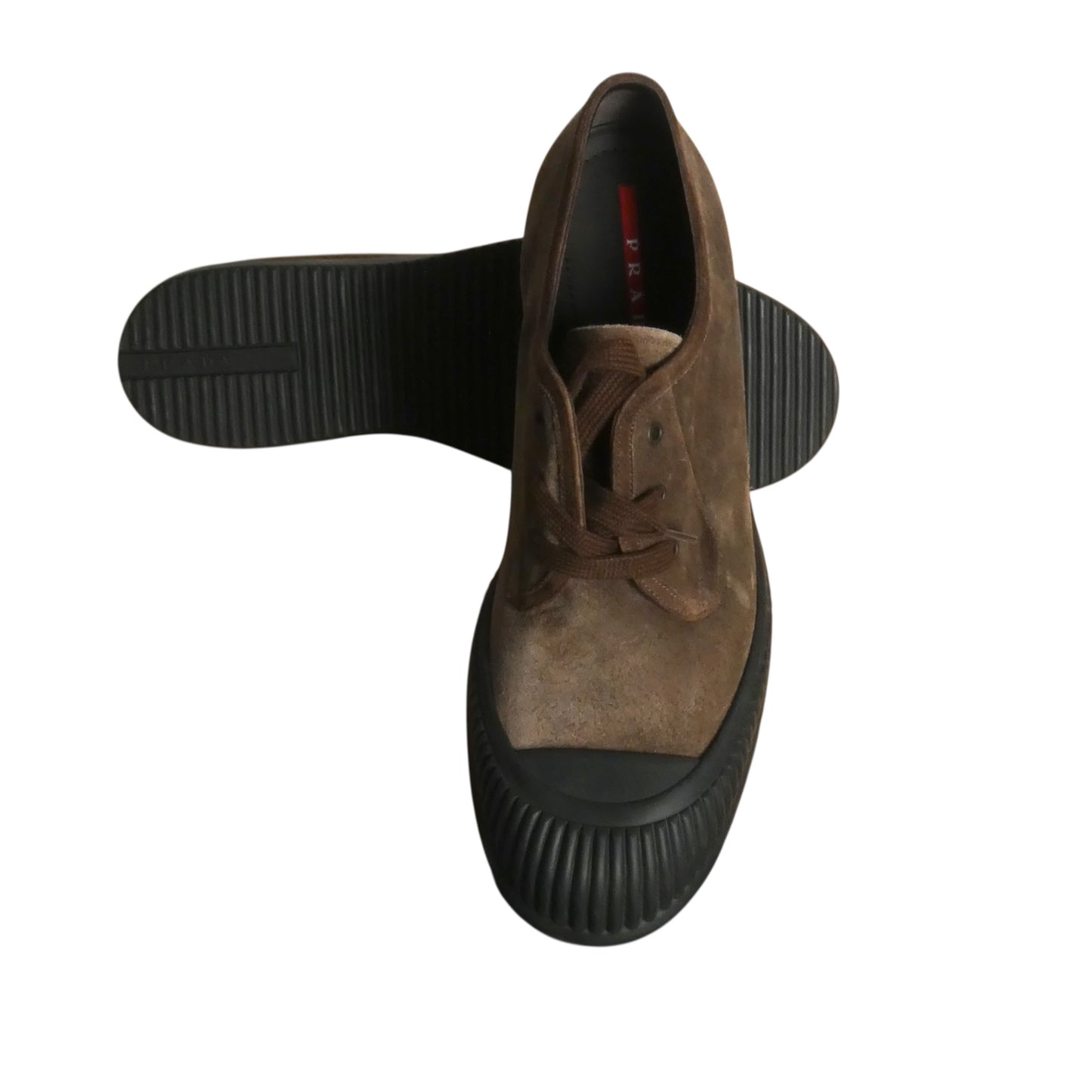 PRADA-2016 Suede Lace Up Sneakers, Size-11