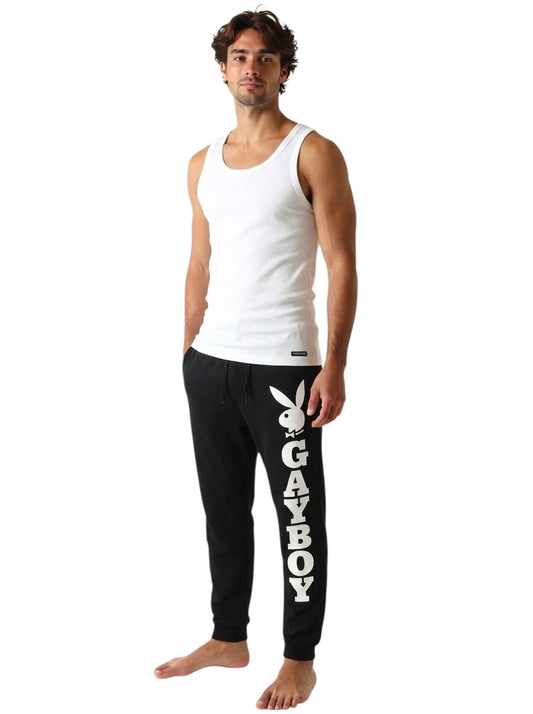 2019 Black "Gayboy" Cotton Joggers, Size Medium