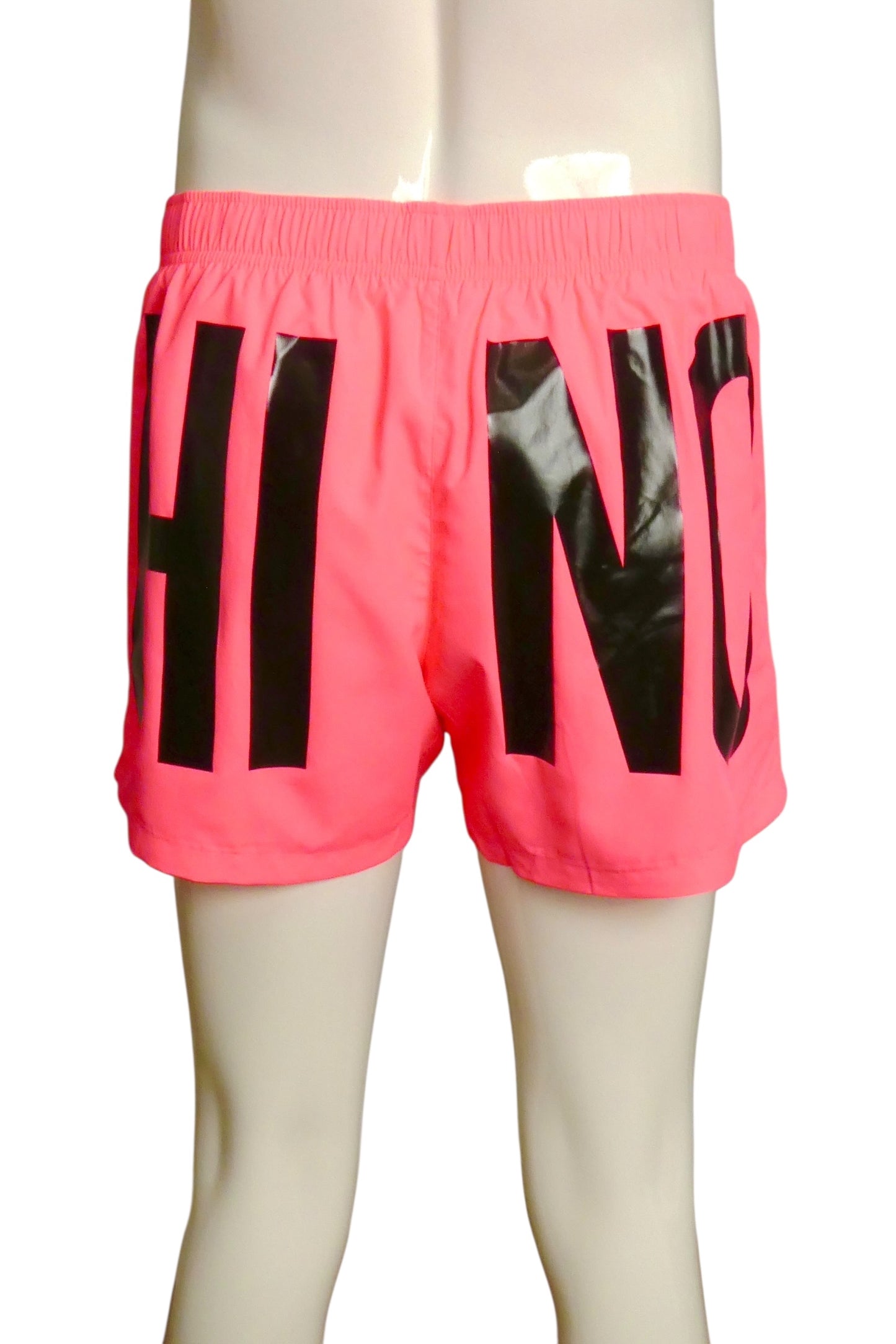 MOSCHINO SWIM- NWT Pink Fluorescent Swim Trunks, Size Medium
