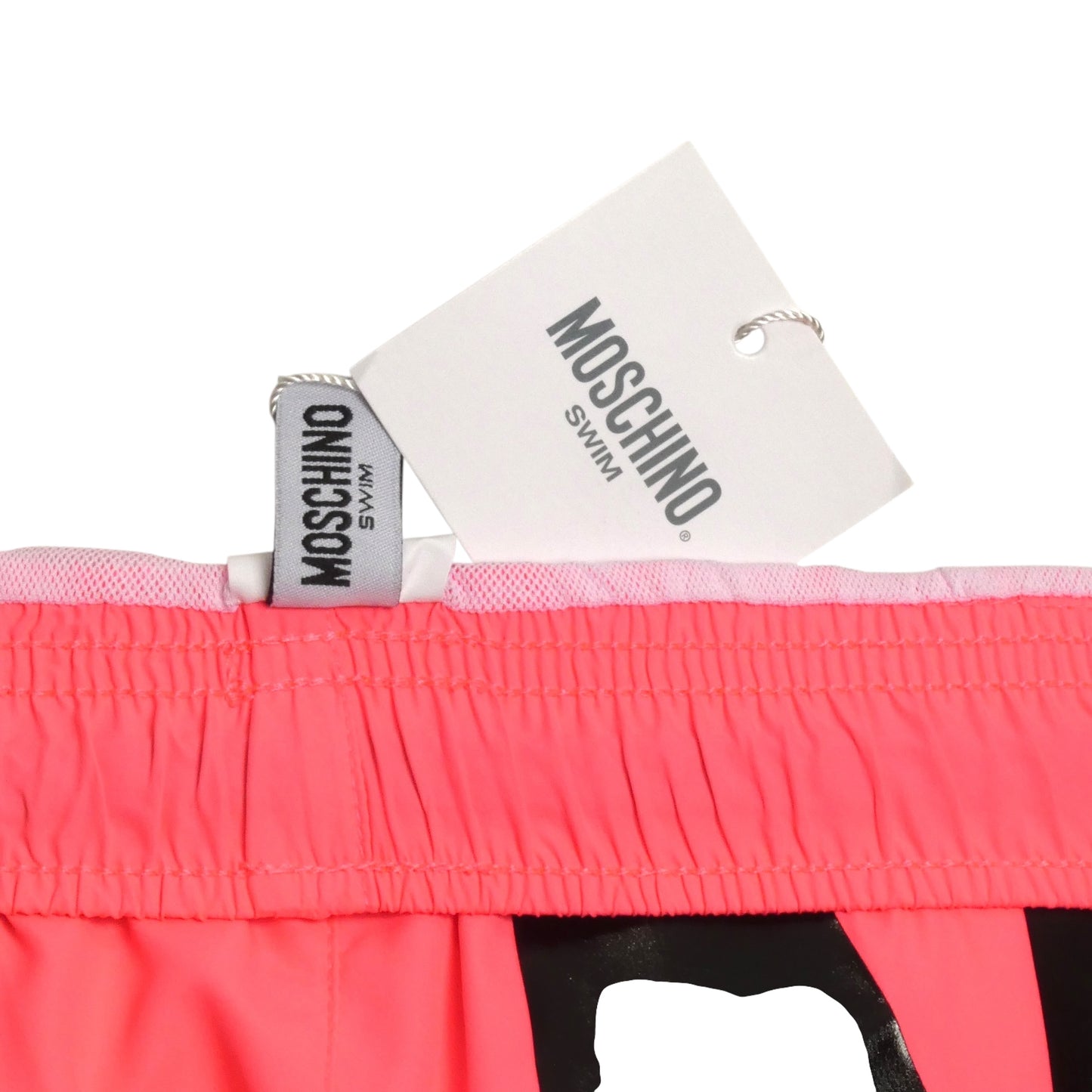 MOSCHINO SWIM- NWT Pink Fluorescent Swim Trunks, Size Medium