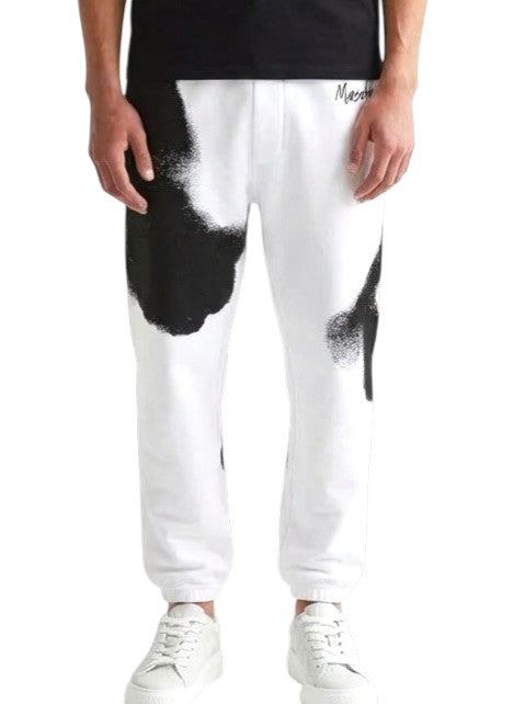 2023 NWT WhIte & Black Cotton Joggers, Size Large