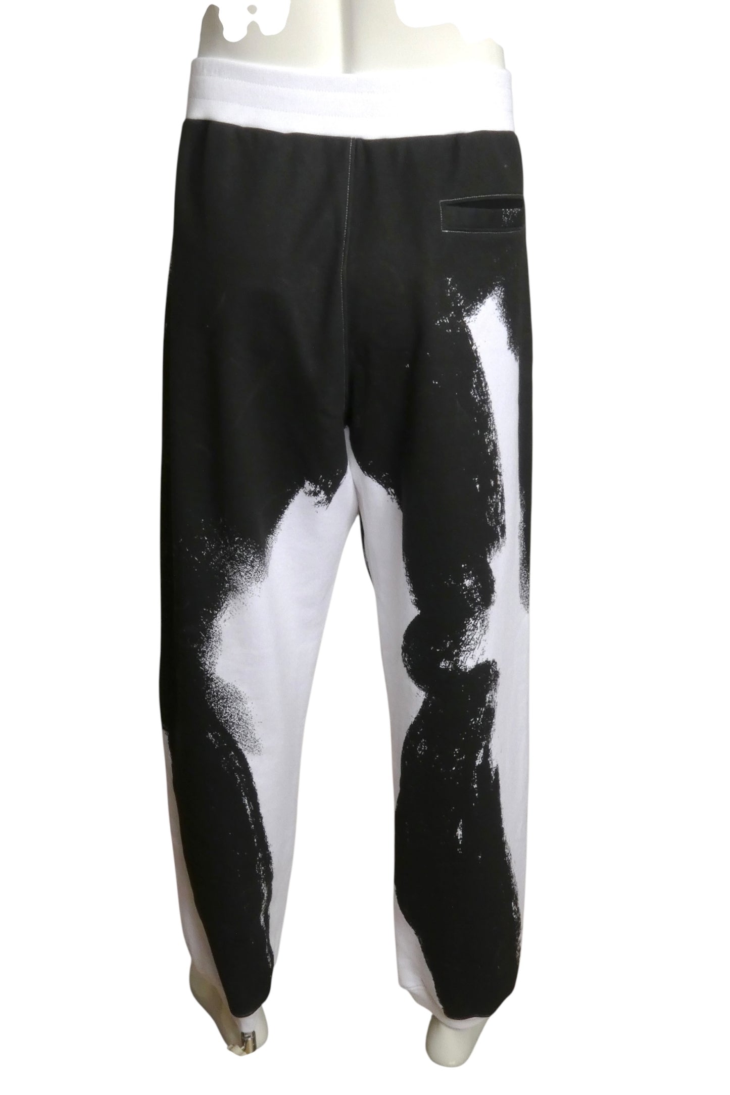 MOSCHINO COUTURE- 2023 NWT WhIte & Black Cotton Joggers, Size Large