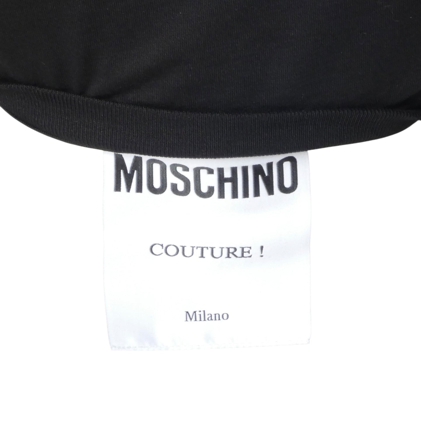 MOSCHINO COUTURE- NWT 2022 Black "Gilt Without Guilt" T-Shirt, Size Medium