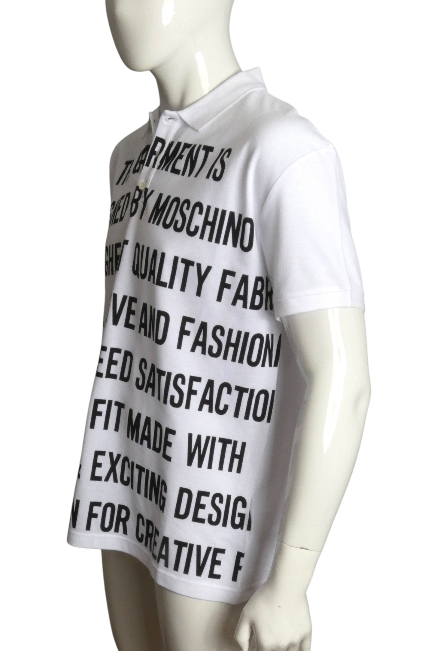 MOSCHINO COUTURE- NWT Graphic Print Polo S/S Shirt, Size Large