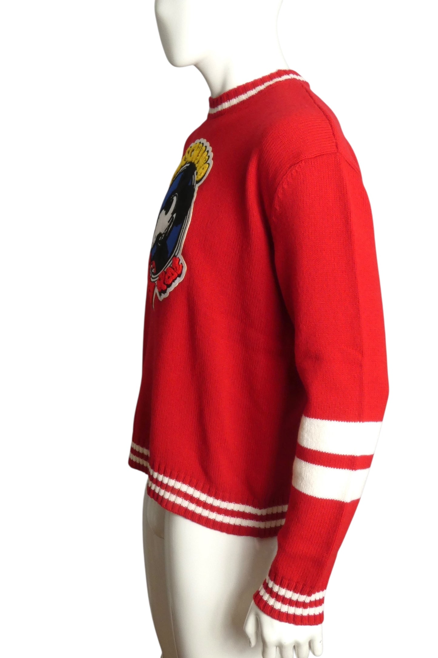 MOSCHINO COUTURE- NWT 2020 Red Mickey Rat Wool Sweater, Size Small