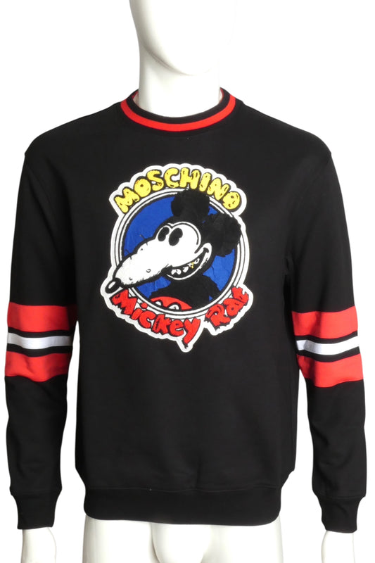 MOSCHINO COUTURE- NWT 2020 Black Mickey Rat Sweatshirt, Size Small