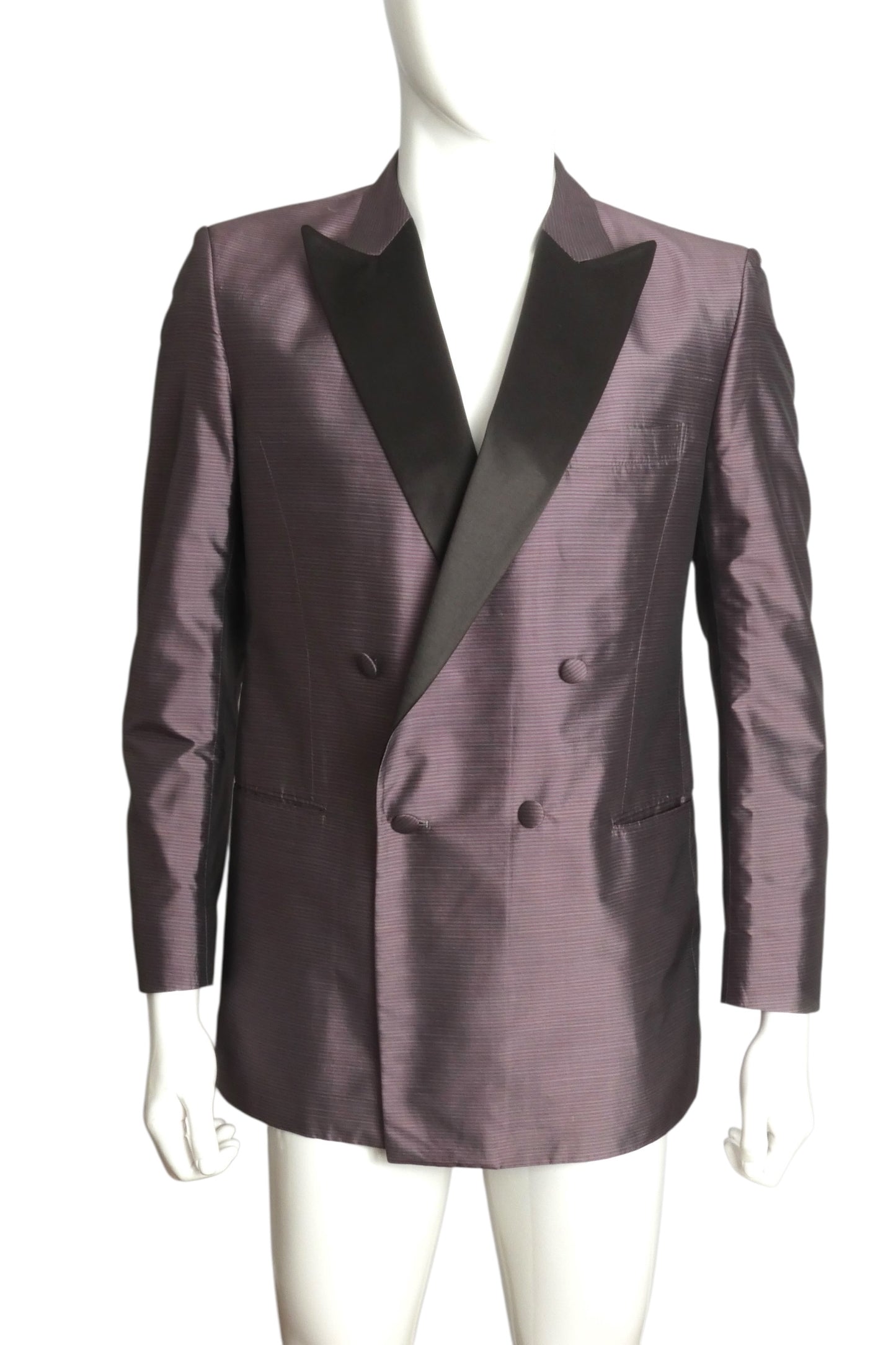 PIERRE CARDIN- 2000 Purple Silk Stripe Blazer, Size-Large