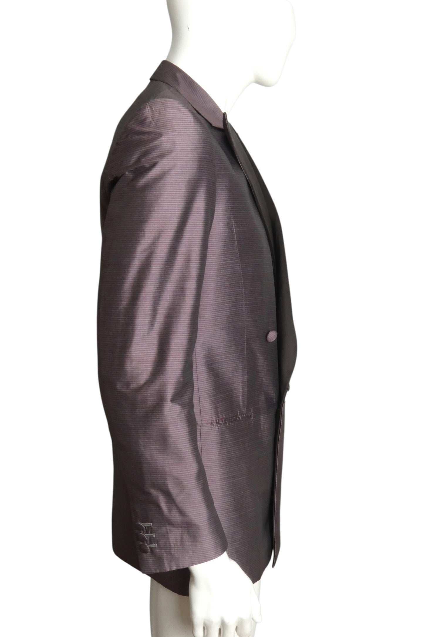 PIERRE CARDIN- 2000 Purple Silk Stripe Blazer, Size-Large