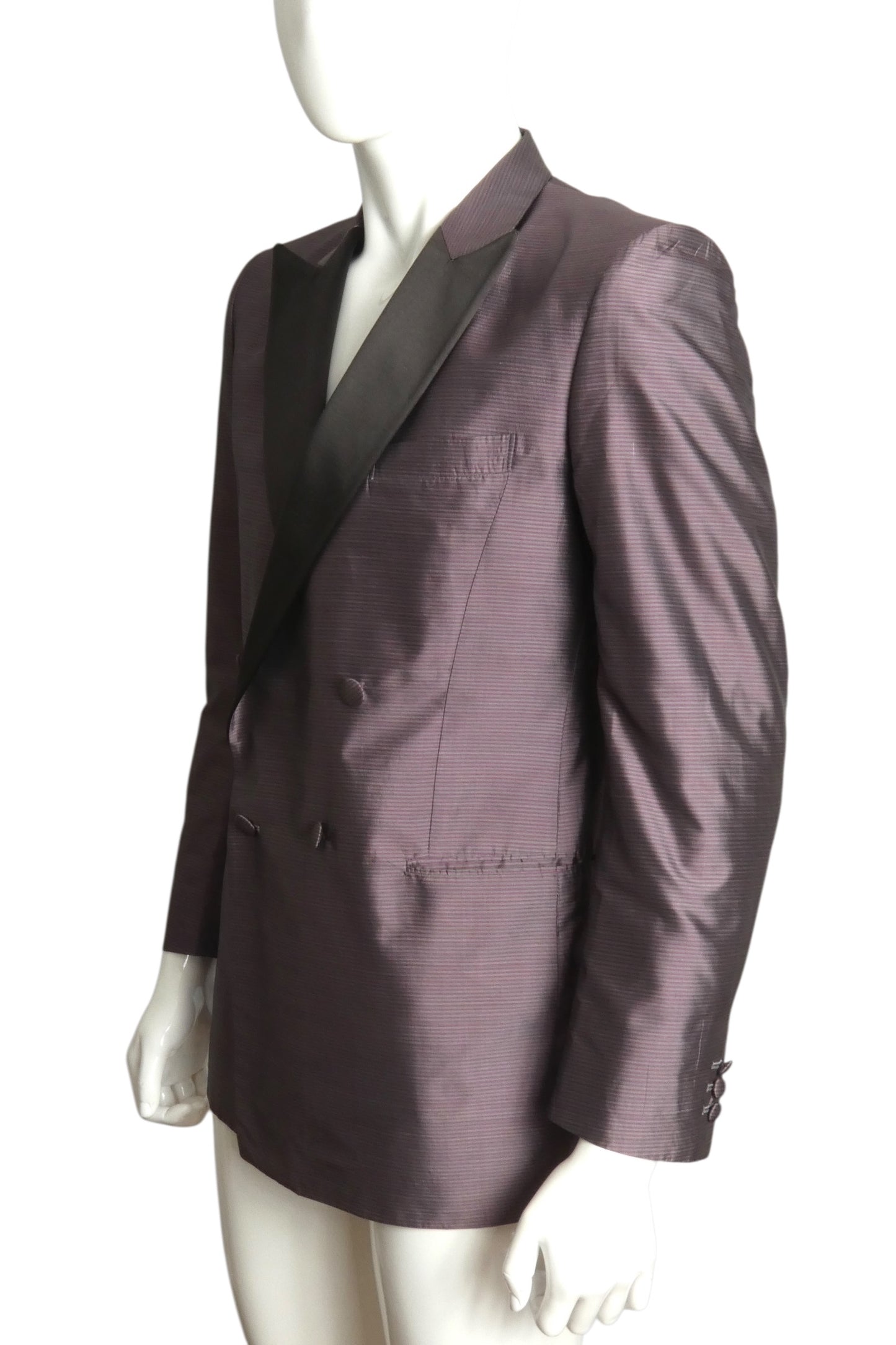 PIERRE CARDIN- 2000 Purple Silk Stripe Blazer, Size-Large