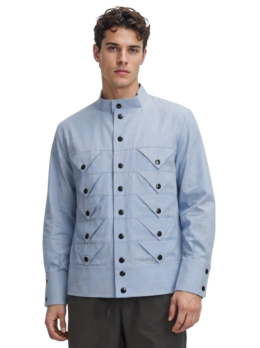 PIERRE CARDIN  - 1993 Blue Cotton Jacket, Size-Large