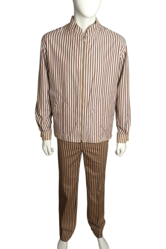 PIERRE CARDIN- 1990s Reversible Striped Resort Suit, Size Medium