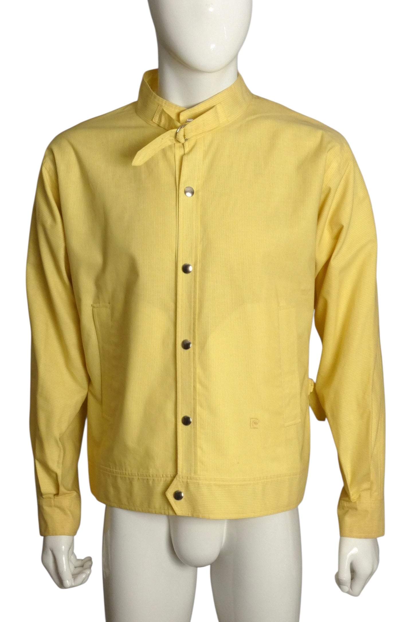 PIERRE CARDIN- 1990s Yellow Cotton Stripe Jacket, Size-Medium