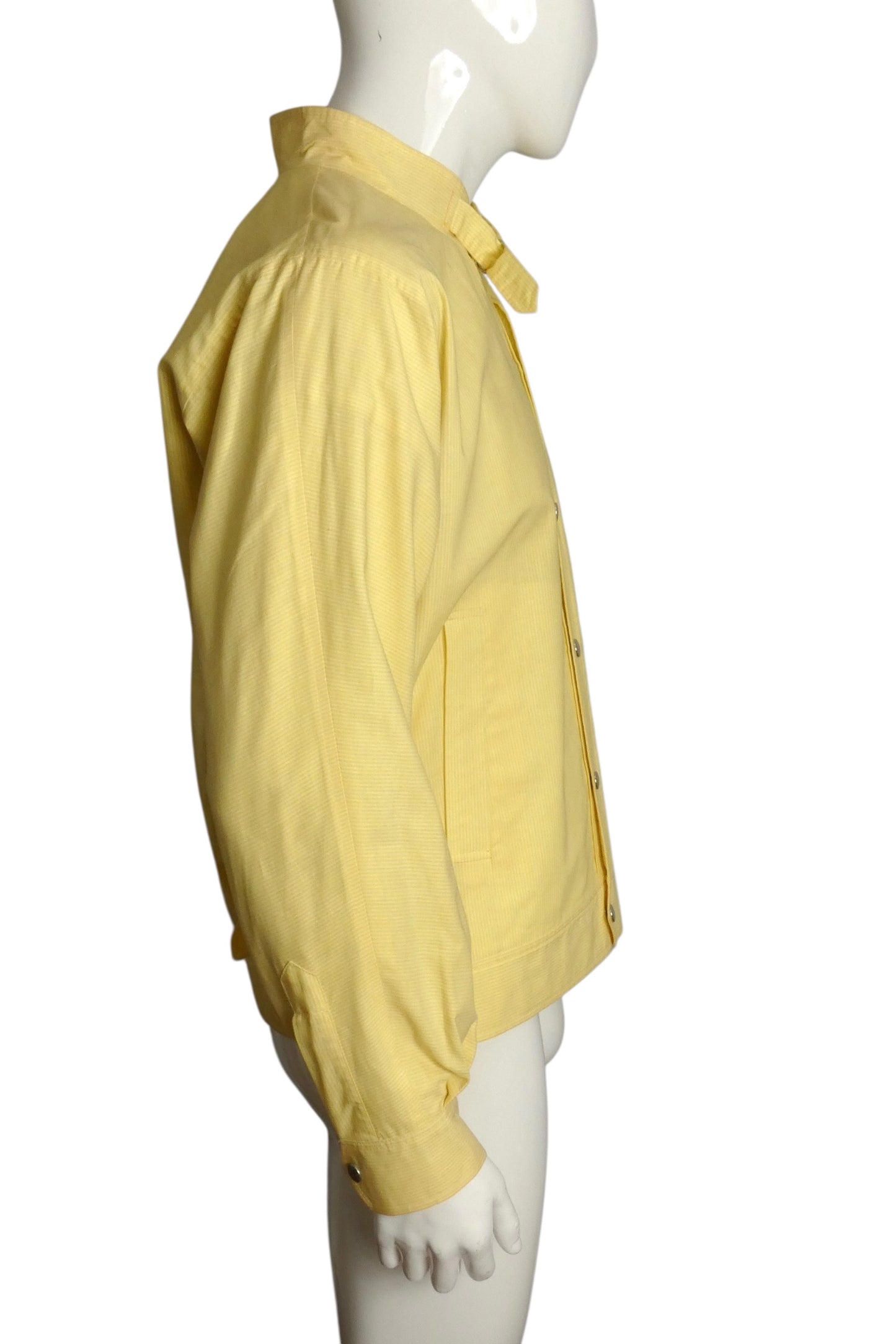 PIERRE CARDIN- 1990s Yellow Cotton Stripe Jacket, Size-Medium