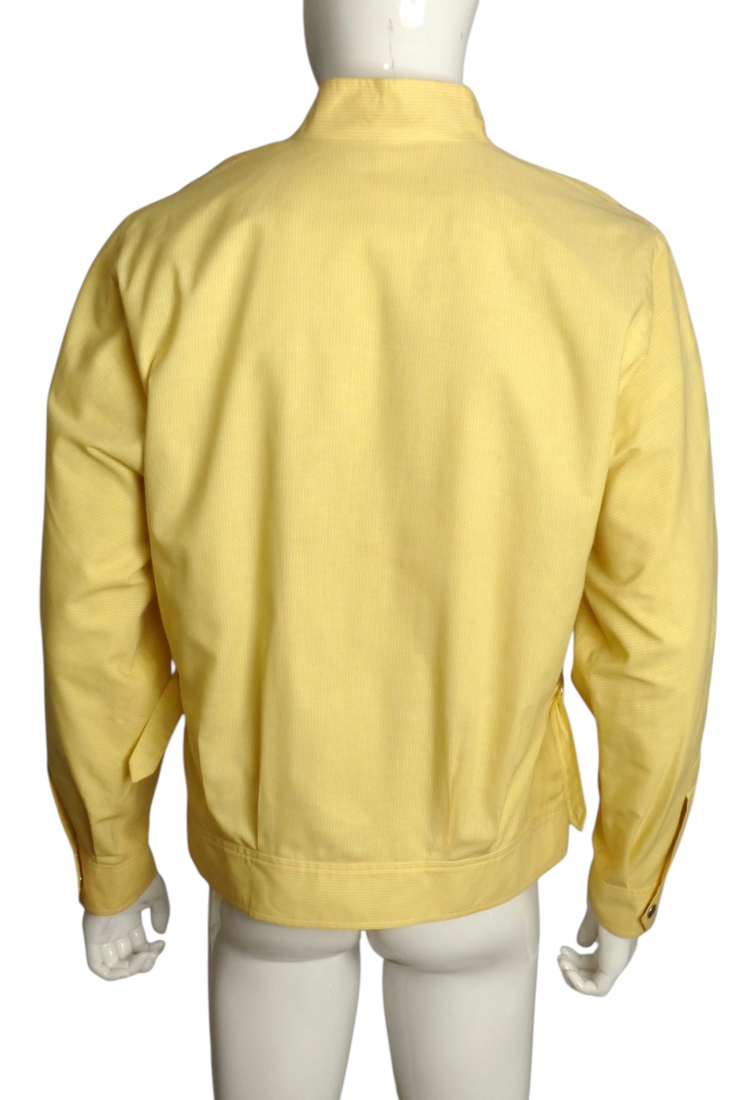 PIERRE CARDIN- 1990s Yellow Cotton Stripe Jacket, Size-Medium