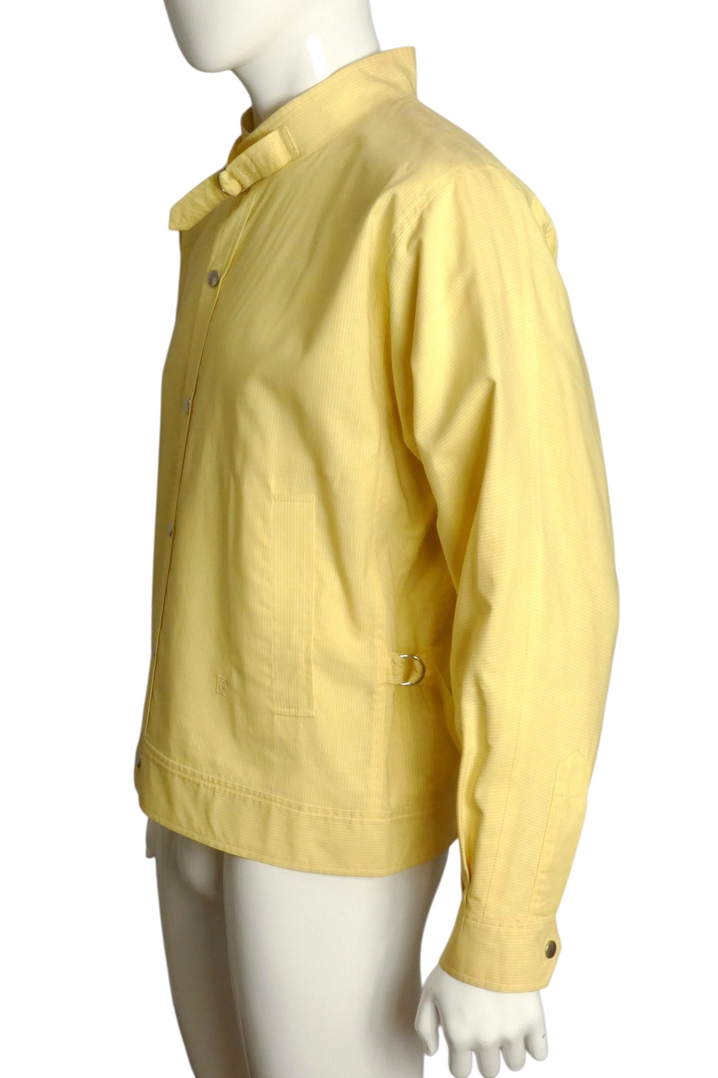 PIERRE CARDIN- 1990s Yellow Cotton Stripe Jacket, Size-Medium
