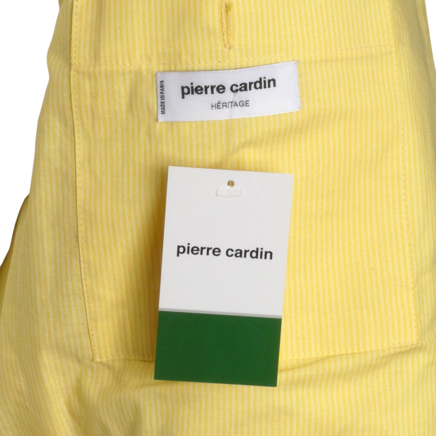 PIERRE CARDIN- 1990s Yellow Cotton Stripe Jacket, Size-Medium