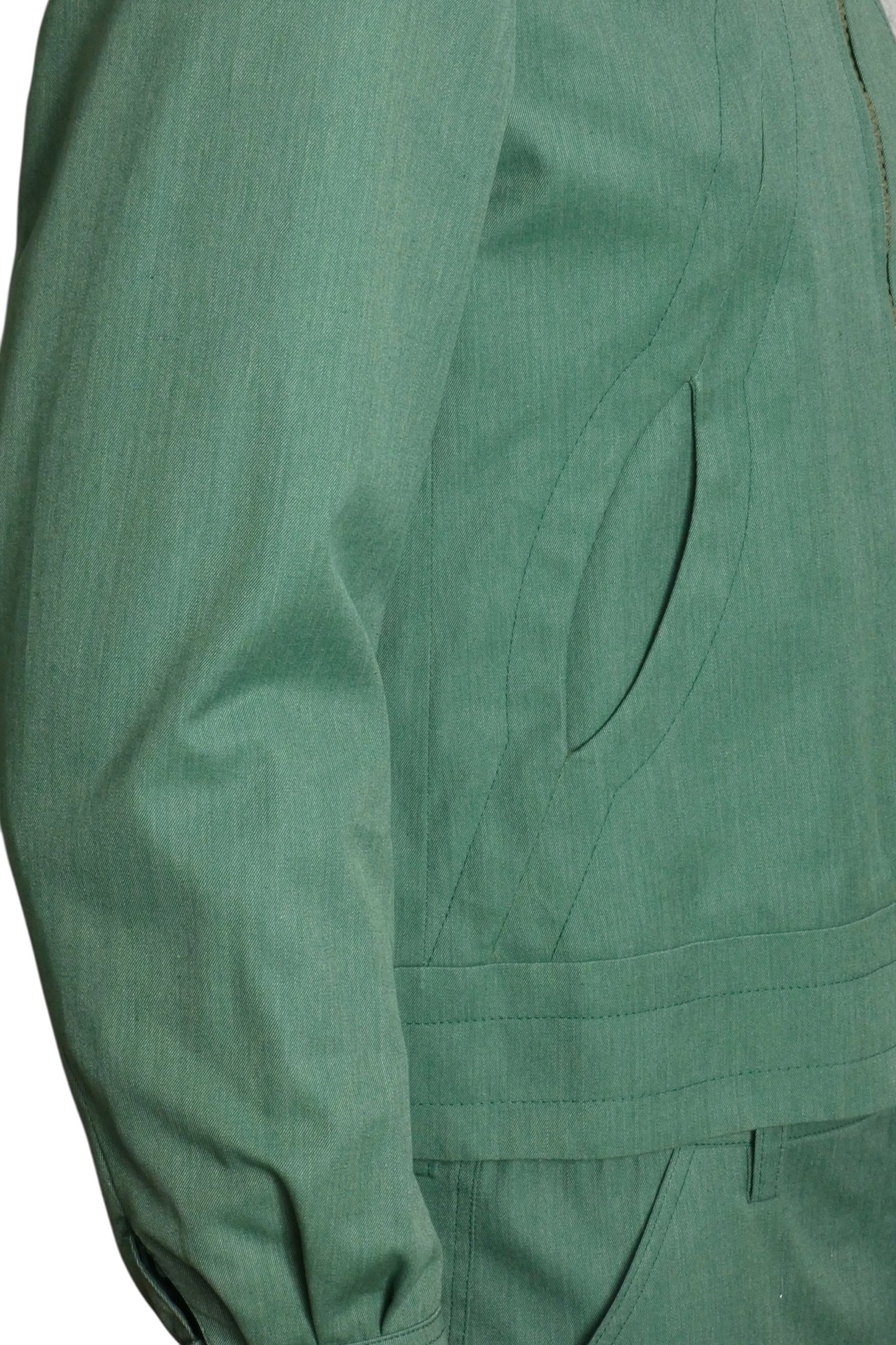 PIERRE CARDIN BOUTIQUE - 1975 Green Cotton Suit, Size-Medium