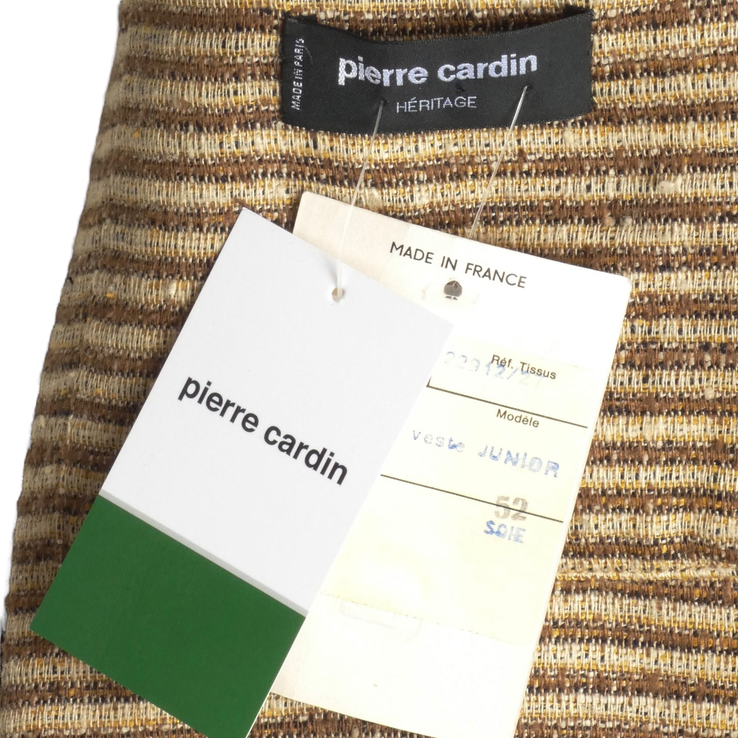 PIERRE CARDIN- 1980s Raw Silk Stripe Blazer, Size-Large