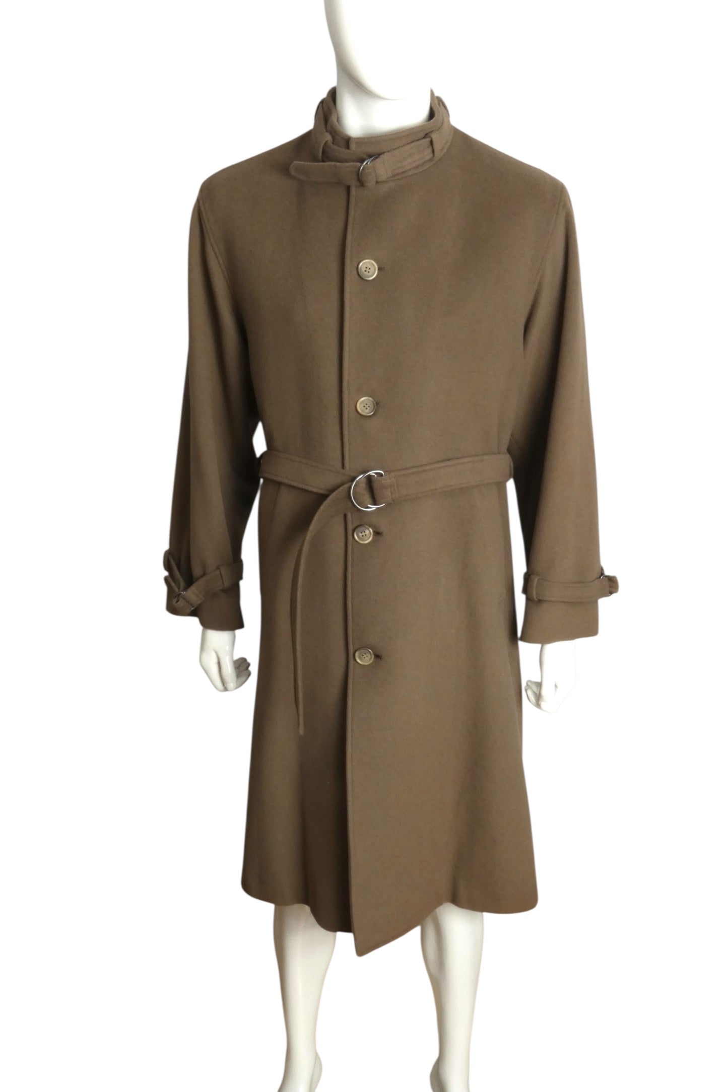 PIERRE CARDIN- 1978 Brown Wool Overcoat, Size Large