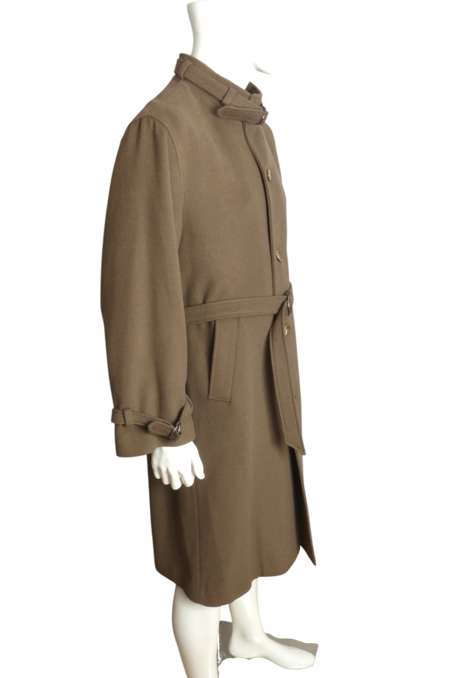 PIERRE CARDIN- 1978 Brown Wool Overcoat, Size Large