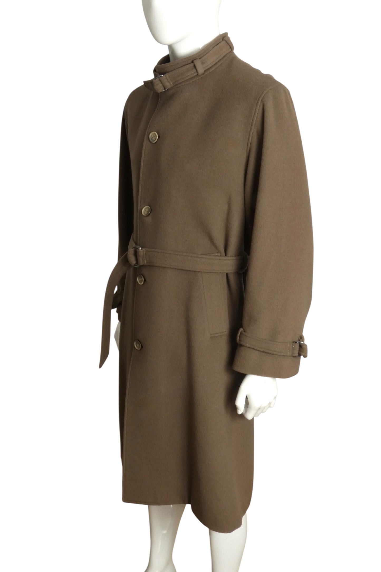 PIERRE CARDIN- 1978 Brown Wool Overcoat, Size Large