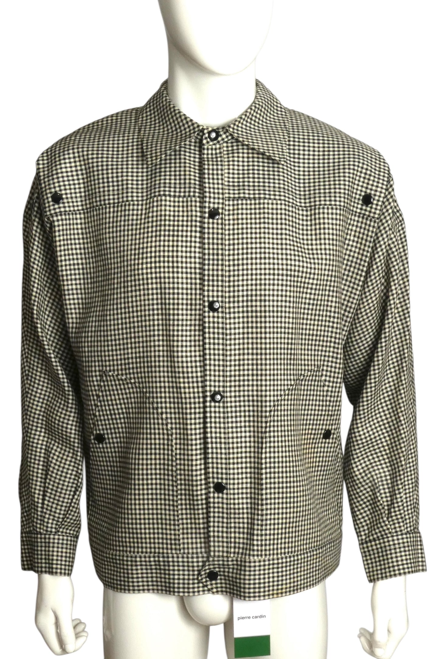 PIERRE CARDIN HAUTE COUTURE- 1978 Wool Gingham Jacket, Size-Large