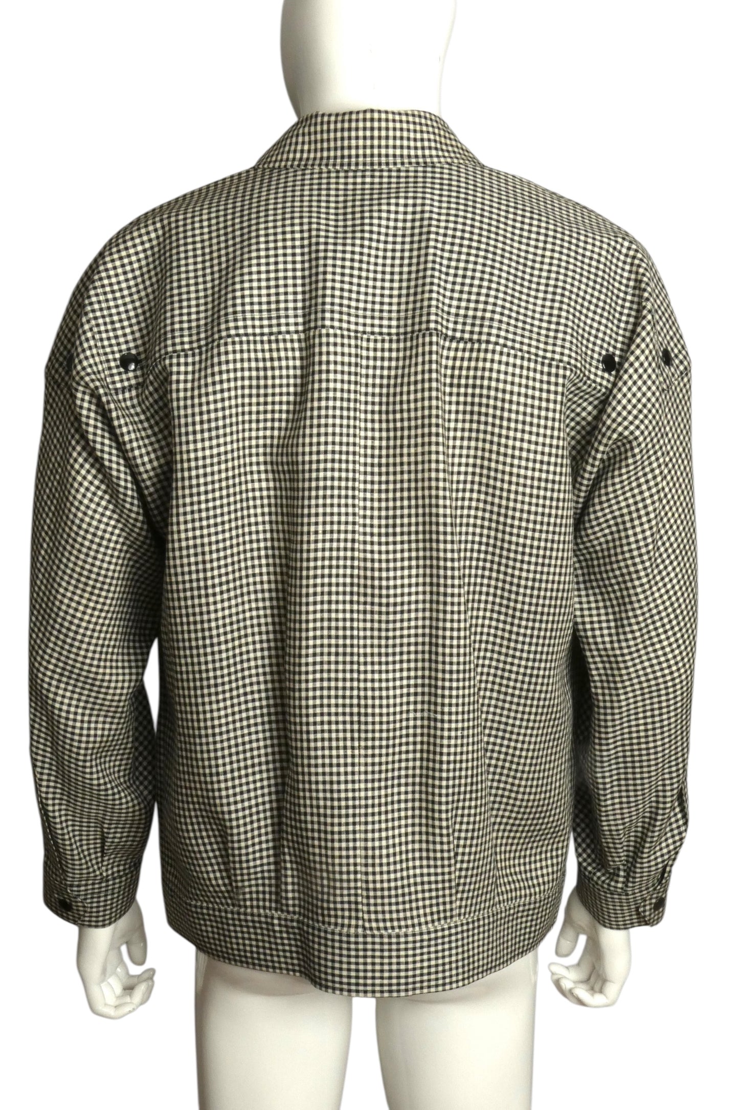 PIERRE CARDIN HAUTE COUTURE- 1978 Wool Gingham Jacket, Size-Large