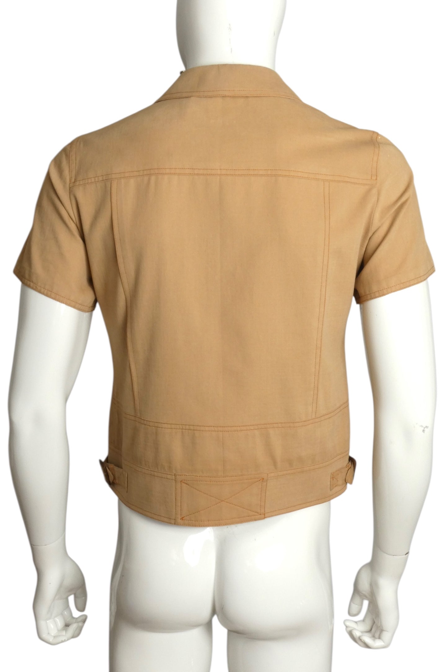 PIERRE CARDIN- 1977 Khaki Cotton Leisure Jacket, Size-Small