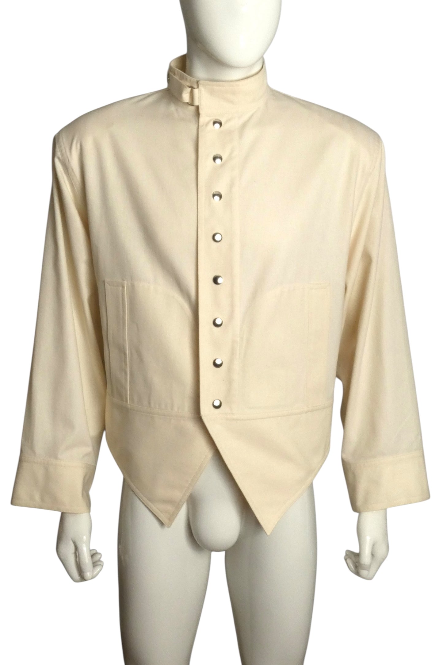 PIERRE CARDIN HAUTE COUTURE- 1994 Ivory Cotton Twill Jacket, Size-X-Large