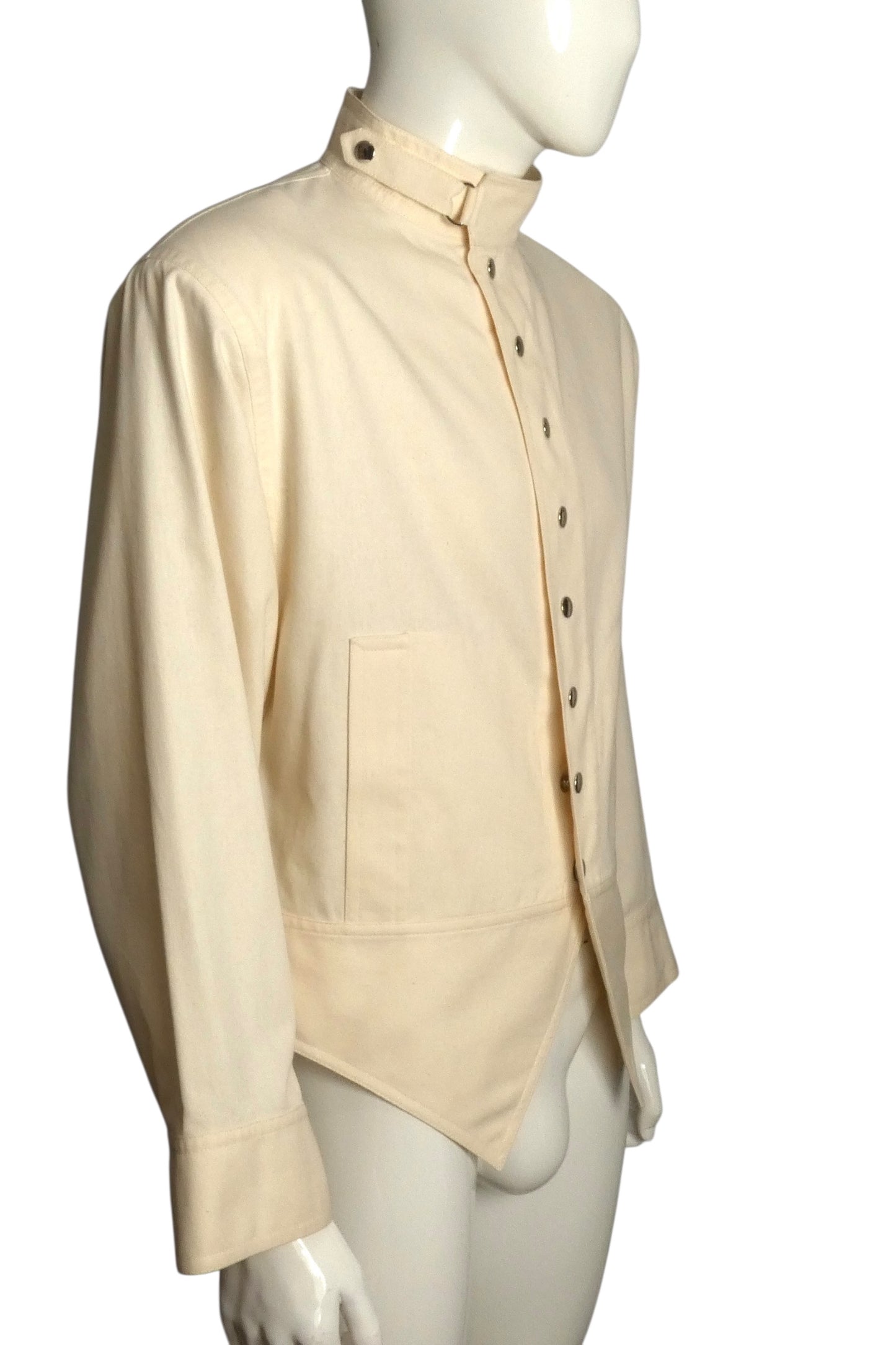 PIERRE CARDIN HAUTE COUTURE- 1994 Ivory Cotton Twill Jacket, Size-X-Large