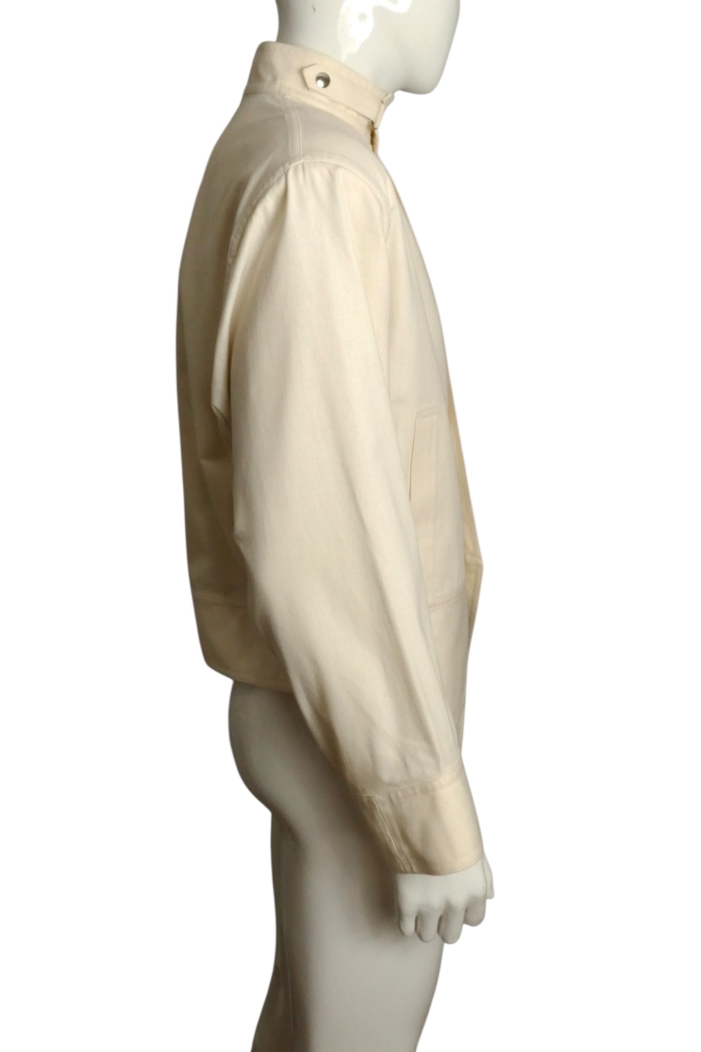 PIERRE CARDIN HAUTE COUTURE- 1994 Ivory Cotton Twill Jacket, Size-X-Large