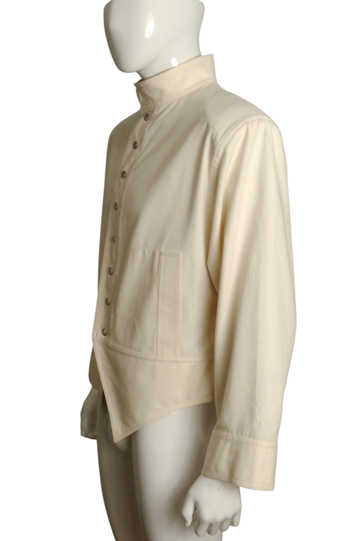 PIERRE CARDIN HAUTE COUTURE- 1994 Ivory Cotton Twill Jacket, Size-X-Large