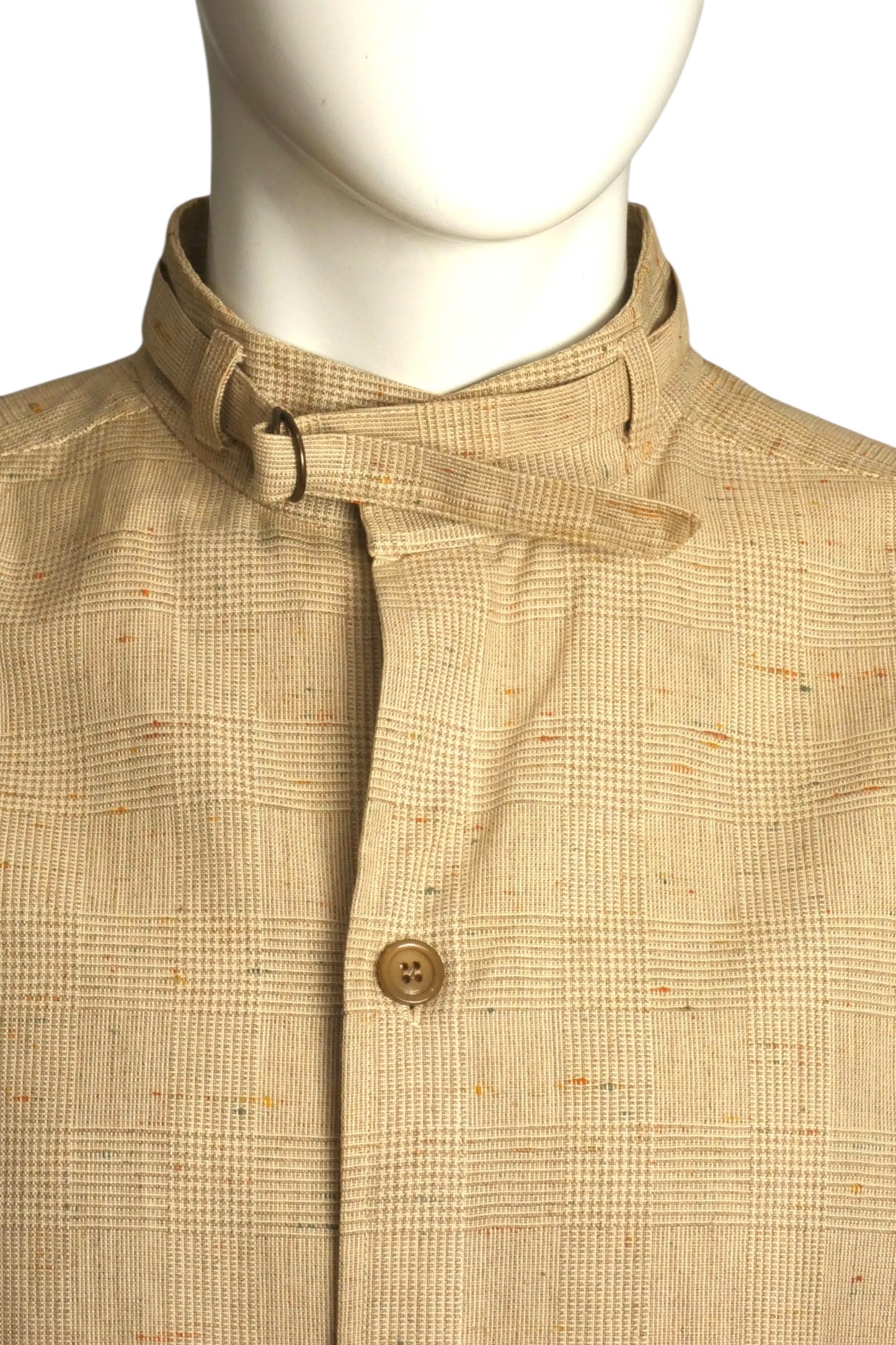 PIERRE CARDIN BOUTIQUE- 1980s Linen Plaid Jacket, Size-Large