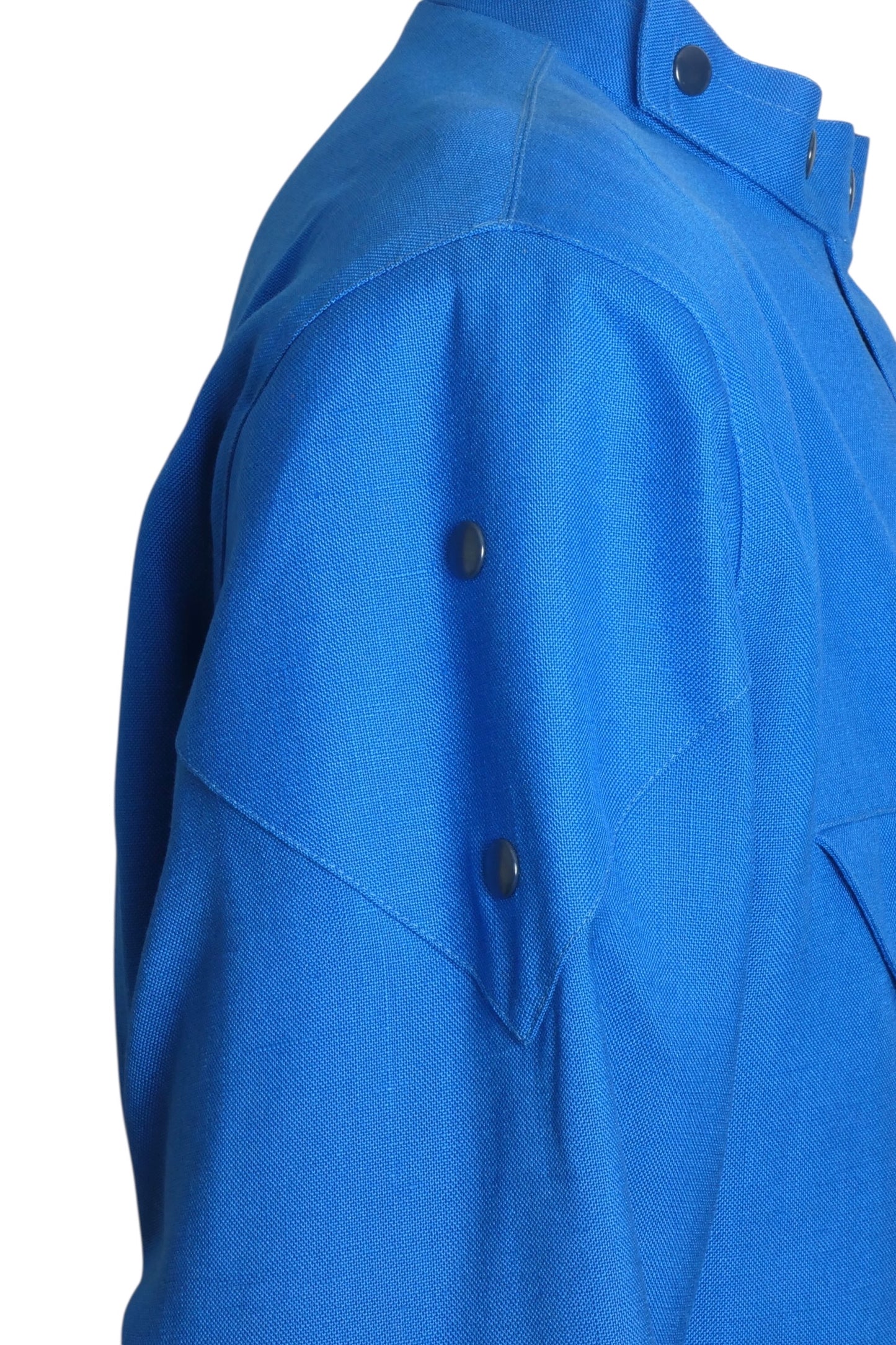 PIERRE CARDIN (HAUTE COUTURE) - 1984 Blue Rayon Suit, Size Large