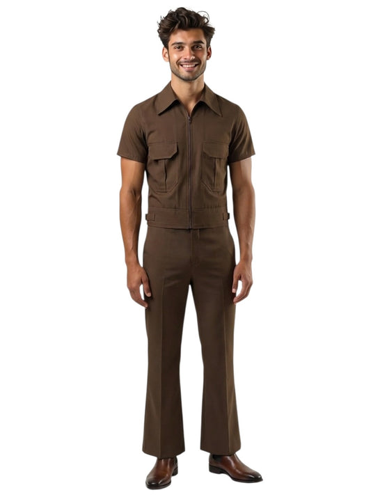 1970 NWT Cotton Leisure Suit, Size Small