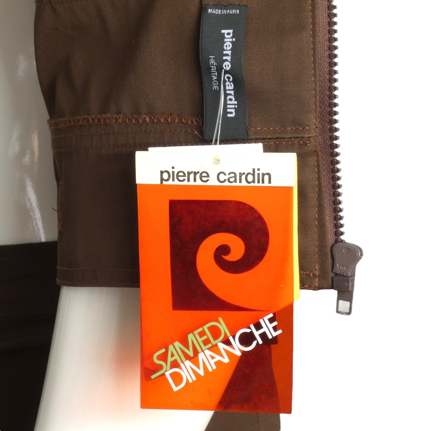 PIERRE CARDIN BOUTIQUE- 1970 NWT Brown Cotton Leisure Suit, Size-Small