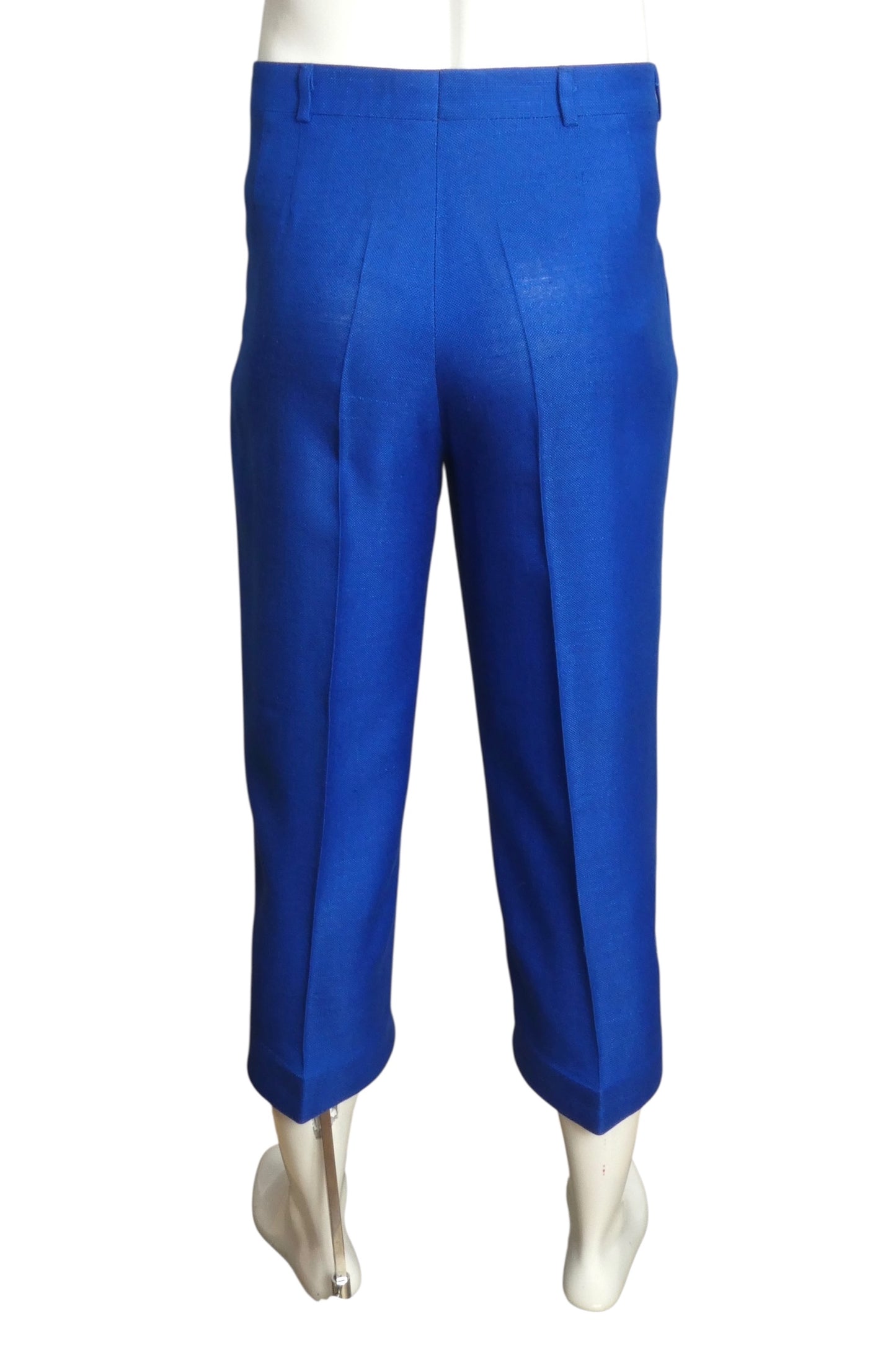 PIERRE CARDIN HAUTE COUTURE- 2011 Blue Rayon Cropped Pants, Waist 31