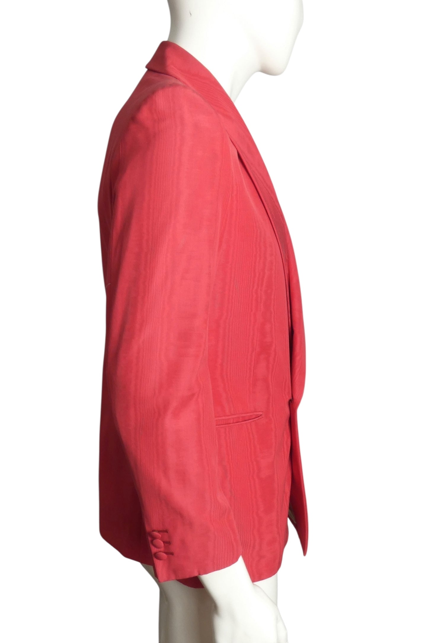 PIERRE CARDIN- 1993 Red Moiré Taffeta Blazer, Size-Large