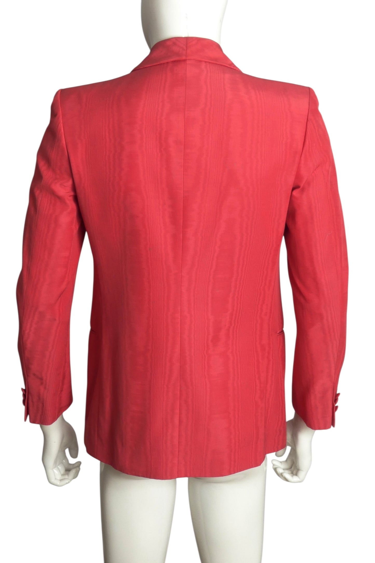 PIERRE CARDIN- 1993 Red Moiré Taffeta Blazer, Size-Large